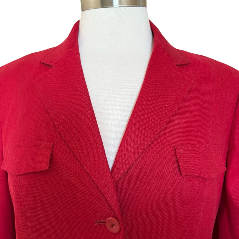 Talbots Red Linen Blazer - Picture 3 of 16